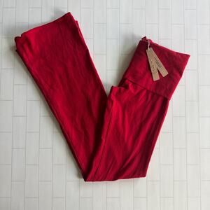 NWT SKIMS Cotton Jersey Fold Over Pant - Cranberry XS*